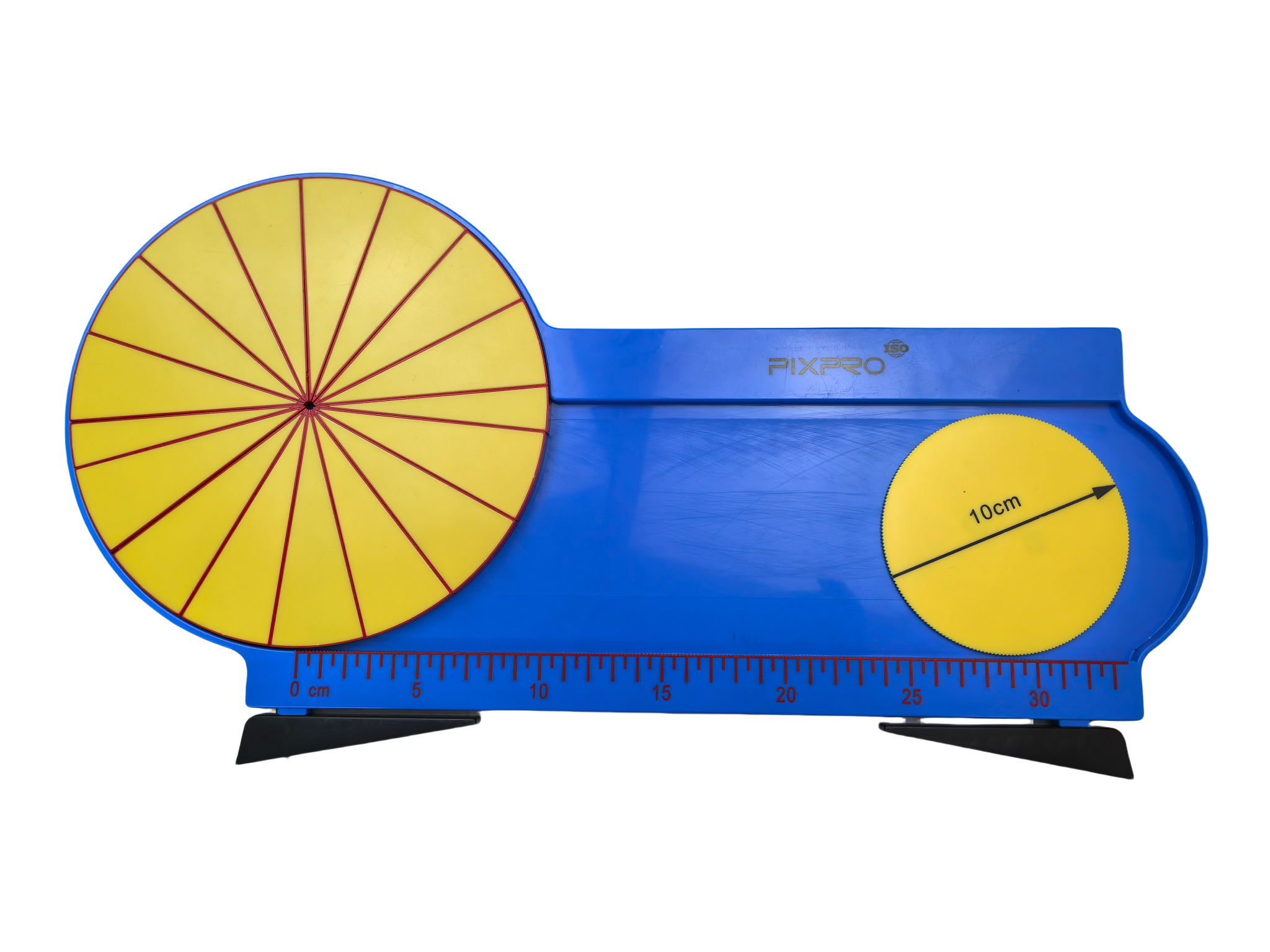 Mathematical Area of Circle and Pi Computational Formula Demonstrate Model Magnetic Disk of Sixteen Equal Parts